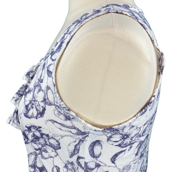 GAP White Floral Linen Blend Tank Top - Picture 10 of 13